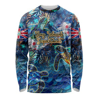 Bay Islands Department Long Sleeve Shirt Sea Turtle Tropical Pattern - Wonder Print Shop