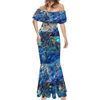 Bay Islands Department Mermaid Dress Sea Turtle Tropical Pattern - Wonder Print Shop