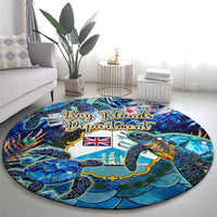 Bay Islands Department Round Carpet Sea Turtle Tropical Pattern - Wonder Print Shop