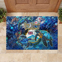 Bay Islands Department Rubber Doormat Sea Turtle Tropical Pattern - Wonder Print Shop