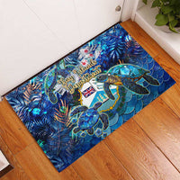 Bay Islands Department Rubber Doormat Sea Turtle Tropical Pattern - Wonder Print Shop