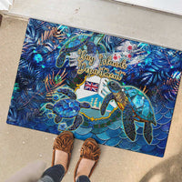 Bay Islands Department Rubber Doormat Sea Turtle Tropical Pattern - Wonder Print Shop