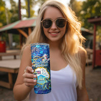 Bay Islands Department Skinny Tumbler Sea Turtle Tropical Pattern - Wonder Print Shop