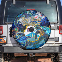Bay Islands Department Spare Tire Cover Sea Turtle Tropical Pattern - Wonder Print Shop