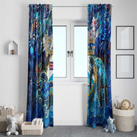 Bay Islands Department Window Curtain Sea Turtle Tropical Pattern - Wonder Print Shop