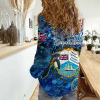 Bay Islands Department Women Casual Shirt Sea Turtle Tropical Pattern - Wonder Print Shop