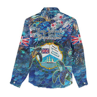 Bay Islands Department Women Casual Shirt Sea Turtle Tropical Pattern - Wonder Print Shop