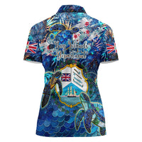 Bay Islands Department Women Polo Shirt Sea Turtle Tropical Pattern - Wonder Print Shop