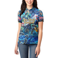 Bay Islands Department Women Polo Shirt Sea Turtle Tropical Pattern - Wonder Print Shop