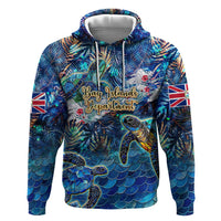 Bay Islands Department Zip Hoodie Sea Turtle Tropical Pattern - Wonder Print Shop