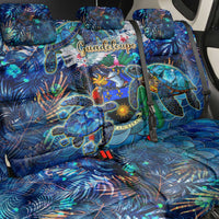 Guadeloupe Back Car Seat Cover Sea Turtle Tropical Pattern