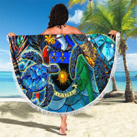 Guadeloupe Beach Blanket Sea Turtle Tropical Pattern