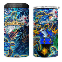 Guadeloupe 4 in 1 Can Cooler Tumbler Sea Turtle Tropical Pattern