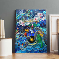 Guadeloupe Canvas Wall Art Sea Turtle Tropical Pattern