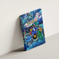 Guadeloupe Canvas Wall Art Sea Turtle Tropical Pattern