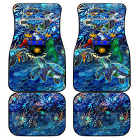 Guadeloupe Car Mats Sea Turtle Tropical Pattern