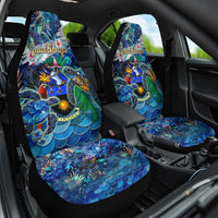 Guadeloupe Car Seat Cover Sea Turtle Tropical Pattern