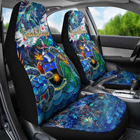 Guadeloupe Car Seat Cover Sea Turtle Tropical Pattern