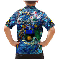 Guadeloupe Family Matching Mermaid Dress and Hawaiian Shirt Sea Turtle Tropical Pattern