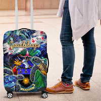 Guadeloupe Luggage Cover Sea Turtle Tropical Pattern - Wonder Print Shop