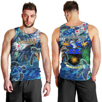 Guadeloupe Men Tank Top Sea Turtle Tropical Pattern - Wonder Print Shop