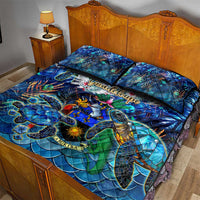 Guadeloupe Quilt Bed Set Sea Turtle Tropical Pattern - Wonder Print Shop