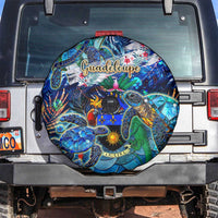 Guadeloupe Spare Tire Cover Sea Turtle Tropical Pattern - Wonder Print Shop