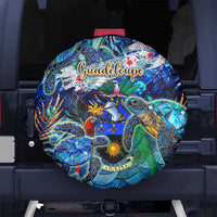 Guadeloupe Spare Tire Cover Sea Turtle Tropical Pattern - Wonder Print Shop
