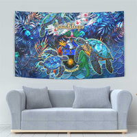 Guadeloupe Tapestry Sea Turtle Tropical Pattern - Wonder Print Shop