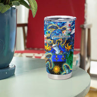 Guadeloupe Tumbler Cup Sea Turtle Tropical Pattern - Wonder Print Shop
