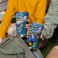 Guadeloupe Tumbler Cup Sea Turtle Tropical Pattern - Wonder Print Shop