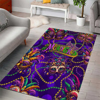 Mardi Gras Area Rug Mask Glitter Art