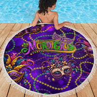 Mardi Gras Beach Blanket Mask Glitter Art