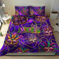 Mardi Gras Bedding Set Mask Glitter Art