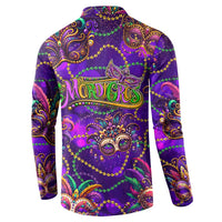 Mardi Gras Button Sweatshirt Mask Glitter Art