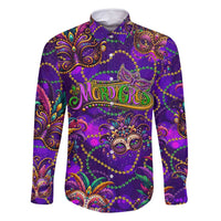 Mardi Gras Family Matching Summer Maxi Dress and Hawaiian Shirt Mask Glitter Art - Wonder Print Shop