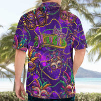 Mardi Gras Hawaiian Shirt Mask Glitter Art - Wonder Print Shop