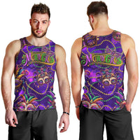 Mardi Gras Men Tank Top Mask Glitter Art - Wonder Print Shop