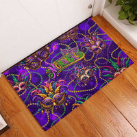Mardi Gras Rubber Doormat Mask Glitter Art - Wonder Print Shop