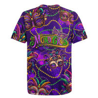 Mardi Gras Rugby Jersey Mask Glitter Art - Wonder Print Shop
