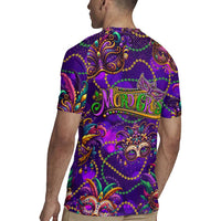 Mardi Gras Rugby Jersey Mask Glitter Art - Wonder Print Shop