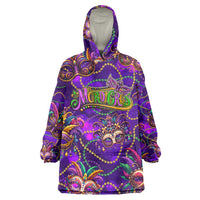Mardi Gras Wearable Blanket Hoodie Mask Glitter Art - Wonder Print Shop
