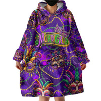 Mardi Gras Wearable Blanket Hoodie Mask Glitter Art - Wonder Print Shop