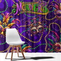 Mardi Gras Window Curtain Mask Glitter Art - Wonder Print Shop