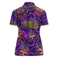 Mardi Gras Women Polo Shirt Mask Glitter Art - Wonder Print Shop