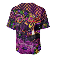 Happy Mardi Gras Baseball Jersey Mask Feather Colorfull
