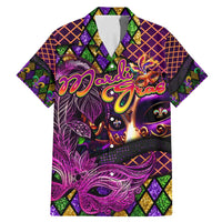 Happy Mardi Gras Family Matching Mermaid Dress and Hawaiian Shirt Mask Feather Colorfull