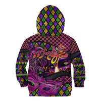 Happy Mardi Gras Kid Hoodie Mask Feather Colorfull - Wonder Print Shop