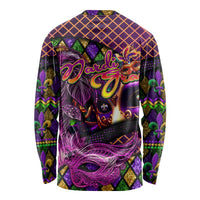 Happy Mardi Gras Long Sleeve Shirt Mask Feather Colorfull - Wonder Print Shop