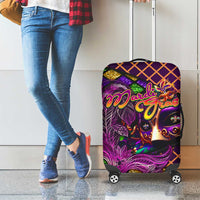 Happy Mardi Gras Luggage Cover Mask Feather Colorfull - Wonder Print Shop